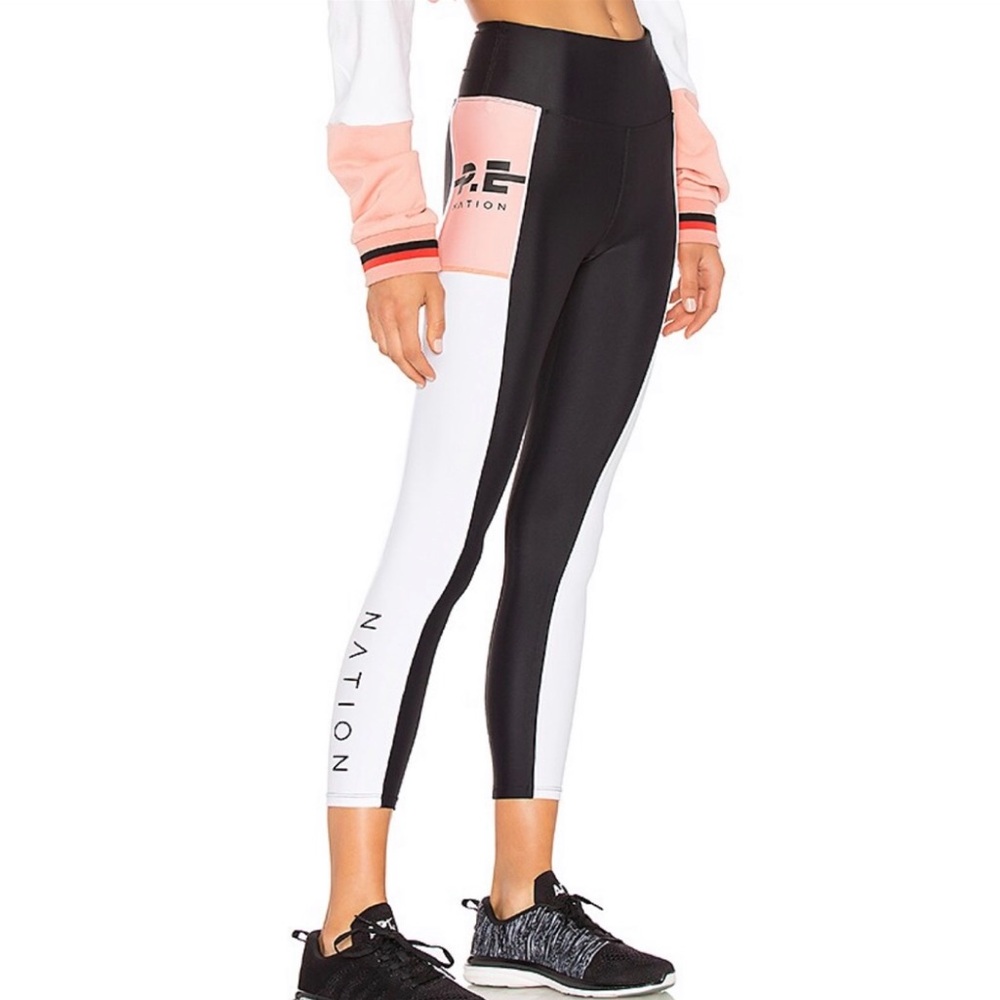 PE Nation P.E Nation Without Limits Leggings Black Pink & White